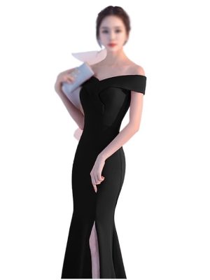 Evening Gown Long Dress Shoulder Dress Long Dress Dinner Slim Dress Wedding