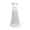 Ladies White V-Neck Long Dinner Dress Designer Evening Dresses Women Vestidos