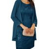Women's Sequin Dress - Wedding Guest & Mother of The Bride Formal Dress - Two Piece Knee Length