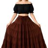 Women's 25 Yard Cotton Gypsy Belly Dance 4-Tiered A-Line Pleated Maxi Long Boho Dance Tribal Skirt