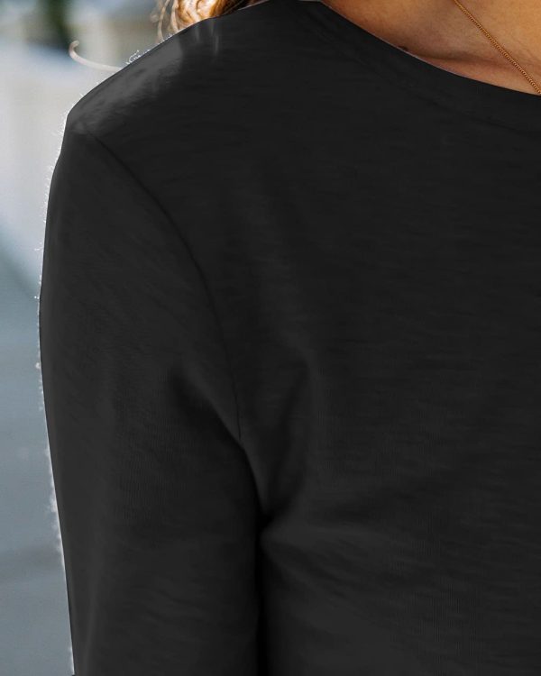 Womens T Shirts Long Sleeve Crew Neck Shirts Basic Tee Tops Blouse