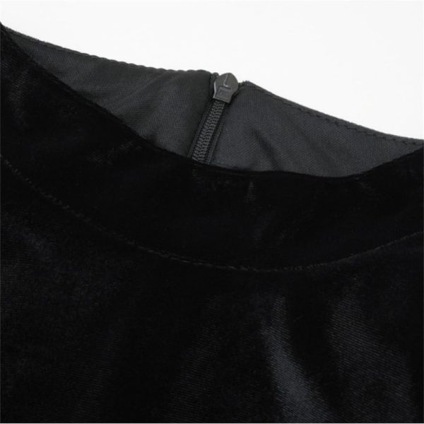 Blacks Long-sleeveds Skirts with Diamonds Highs Waist Thin and Hip Dinner Dress