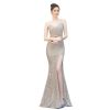 Women's Luxury Cocktail Party Dinner Dress Silver Sequins Slim Fit Long Skirt Women Sexy Elegant Evening Gown
