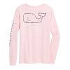 Women's Long-Sleeve Vintage Whale Pocket Tee
