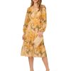 Women's Floral Organza Midi Dress