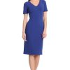 Women's Scallop Trim V-Neck and Short Sleeve Desk to Dinner Office Workwear Event Occasion Guest of