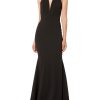 Women's Camden Sleeveless Halter Plunging Long Stretch Gown