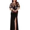 Women's Beaded Crepe Long Dress