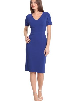 Women's Scallop Trim V-Neck and Short Sleeve Desk to Dinner Office Workwear Event Occasion Guest of
