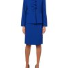 Women's Ruffle Front Blazer & Skirt, 2pc Set