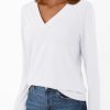 Womens Long Sleeve Tops T Shirts V Neck Casual Top Comfortable Shirt Soft Basic Tees Women Blouses