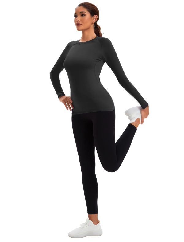 5 Pack Women's Compression Shirt Long Sleeve Workout Tops Athletic Baselayer Quick Dry Gym Yoga Running T-Shirt