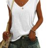 Womens' Cap Sleeve Casual Loose Fit Basic Shirts Tank Tops