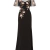 Women's Beaded Crepe Long Dress