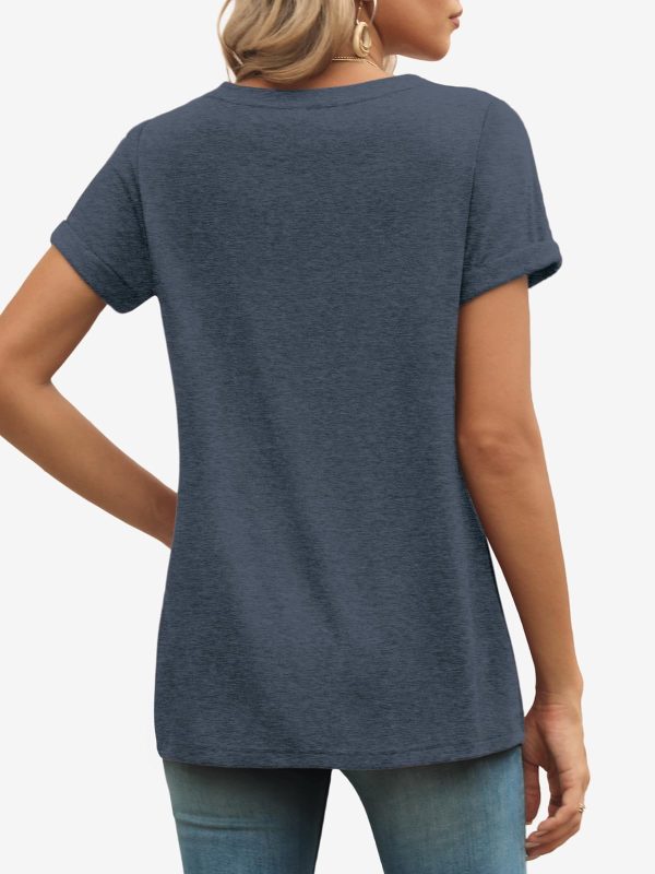 T Shirts Short Sleeve V Neck Tees for Women Fashion Tops Trendy Lightweight Casual Summer Outfits Clothes 2025 Beach