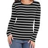 Women's Knit Ribbed Long Sleeve Shirts 2025 Spring Casual Crewneck Tops Slim Fitted Basic Tees