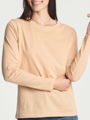 4 Pack: Women's Cotton Classic-Fit Long-Sleeve Crewneck T-Shirt (Available in Plus Size)