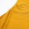 CSCDD Yellow Halter Dress Women's Long Dress Backback Satin Dress Women's Dinner Party Dress
