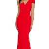 Women's Long One Shoulder Sleeveless Stretch Scuba Crepe Sheath Gown