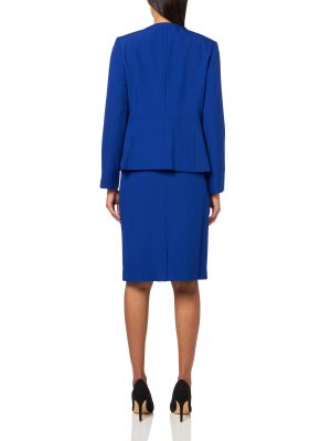 Women's Ruffle Front Blazer & Skirt, 2pc Set