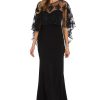 Womens Plus Sequined Long Evening Dress