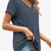 T Shirts Short Sleeve V Neck Tees for Women Fashion Tops Trendy Lightweight Casual Summer Outfits Clothes 2025 Beach