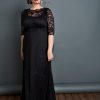Women’s Plus Size Leona Lace Gown, Maxi Dress Formal Evening Ball Gown with Side Pockets for Wedding Guest