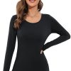 Women's Long Sleeve T-Shirt Scoop Neck Rayon Slim Fit Stretchy Layer T Shirts Tops