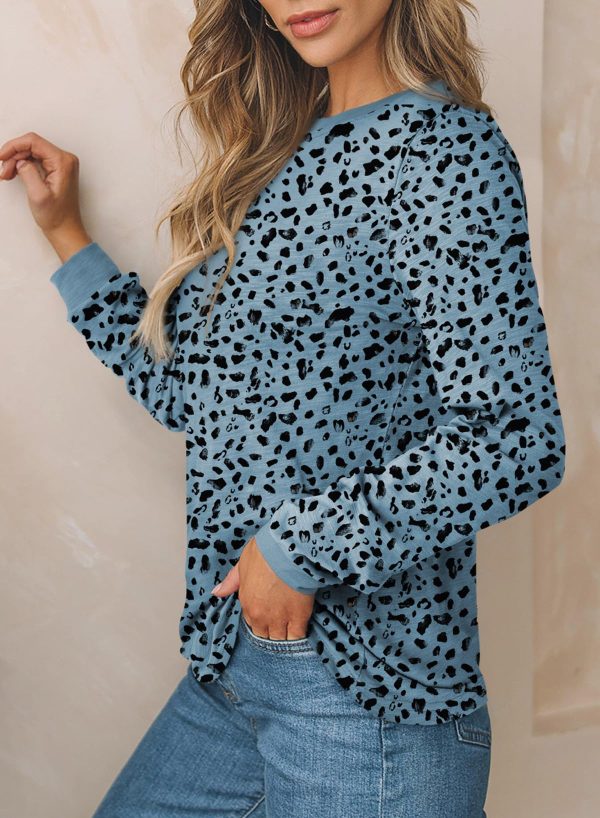 Womens Crewneck Long Sleeve Tops Casual Polka Dots Tops Summer Fall 2025 Tshirts Shirts