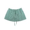 Women Y2k Plaid Mini Skirts Elastic Waist Low Rise A Line Boxer Skirt Summer Gingham Going Out Bubble Short Skirts