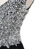 Women Formal Beaded Gradient Black Ombre Chiffon Long Prom Evening Dresses