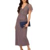 Women's Bead Flutter Sleeve Long Dress