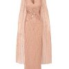 Women's Beaded Cape Long Dress