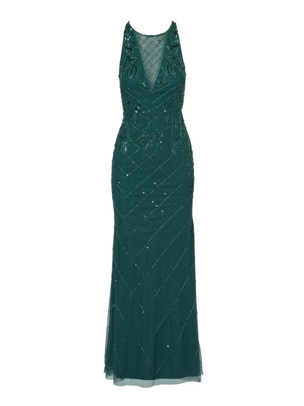 Women's Bead Halter Long Dress