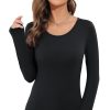 Women's Long Sleeve T-Shirt Scoop Neck Rayon Slim Fit Stretchy Layer T Shirts Tops