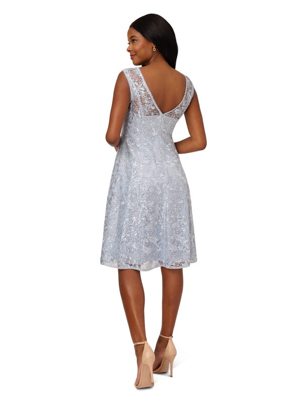 Women's Embroidered Midi Cocktail Dress
