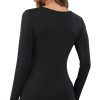 Women's Long Sleeve T-Shirt Scoop Neck Rayon Slim Fit Stretchy Layer T Shirts Tops