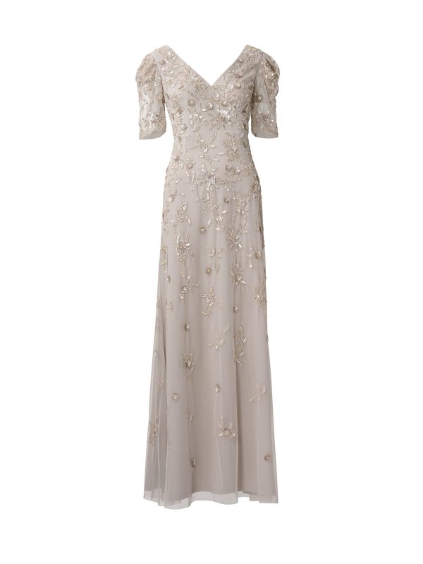 Women's Beaded Surplice Gown