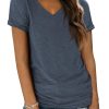 T Shirts Short Sleeve V Neck Tees for Women Fashion Tops Trendy Lightweight Casual Summer Outfits Clothes 2025 Beach