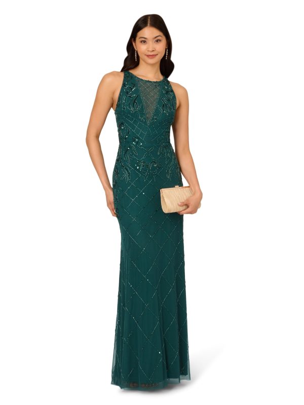 Women's Bead Halter Long Dress