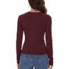 Womens Long Sleeve Shirts Basic Tees Y2k Slim Fit T Shirt Crew Neck Trendy Crop Top Casual