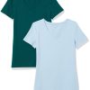 Women's Regular-Fit Short-Sleeve V-Neck T-Shirt, Multipacks