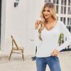 3 Pack Women's Long Sleeve Shirts V Neck Slim Fit T Shirts Basic Tight Stretch Tops Thermal Shirts