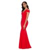 Women's Long One Shoulder Sleeveless Stretch Scuba Crepe Sheath Gown