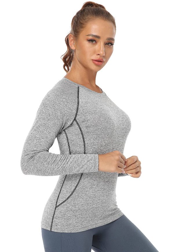 3-4 Pack Dry Fit Long Sleeve Tshirt for Women Moisture Wicking Long Sleeve Tee Outdoor Compression Running Workout Tops