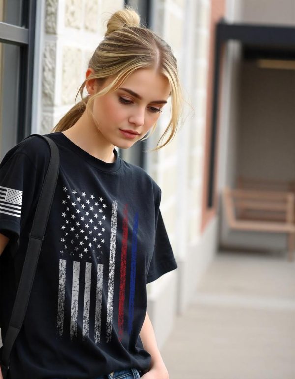 4th of July Shirts Women American Flag Patriotic Shirts USA Star Stripes Graphic T Shirt Short Sleeve Summer Tees