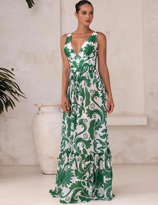 Women's Bathing Suit Printed Wrap Tummy Control One Piece V Neck Crisscross Swimsuit and Skirt