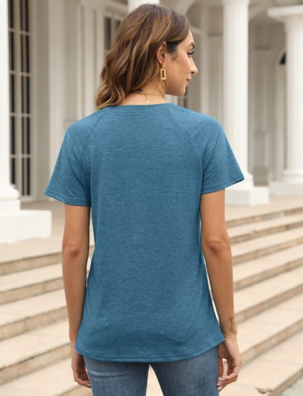 Women Crewneck Daisy Print Short Sleeve T-Shirts Summer Faith-Hope-Love Raglan Sleeve Tees Loose Fit Graphic Tops 2024