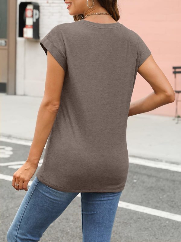 Womens Cap Sleeve Summer Tops T Shirts Business Casual Dressy Spring Fashion Outfits Cute Trendy Clothes 2025