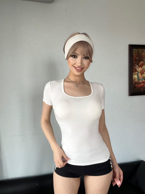 5 Pack Short Sleeve for Womens Square Neck T Shirts Fashion Casual Basic Tees Tops Summer Outfits Clothes 2025